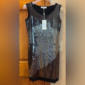 My Tribe NWT Sequin Tank Cashmere Blend Sweater Dress S BLACK